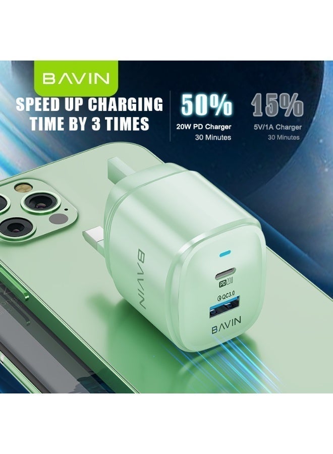 بافين شاحن سريع  PD20W+QC3.0 عالي الجودة وملون - Image 3